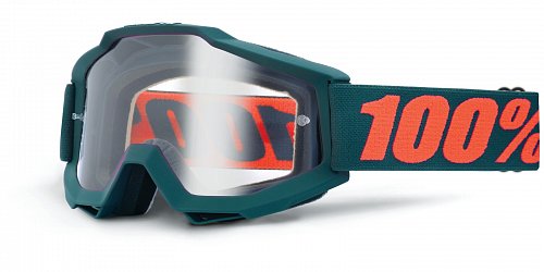 brýle Accuri OTG Gunmetal, 100% - USA (šedá, čiré plexi s čepy pro slídy)